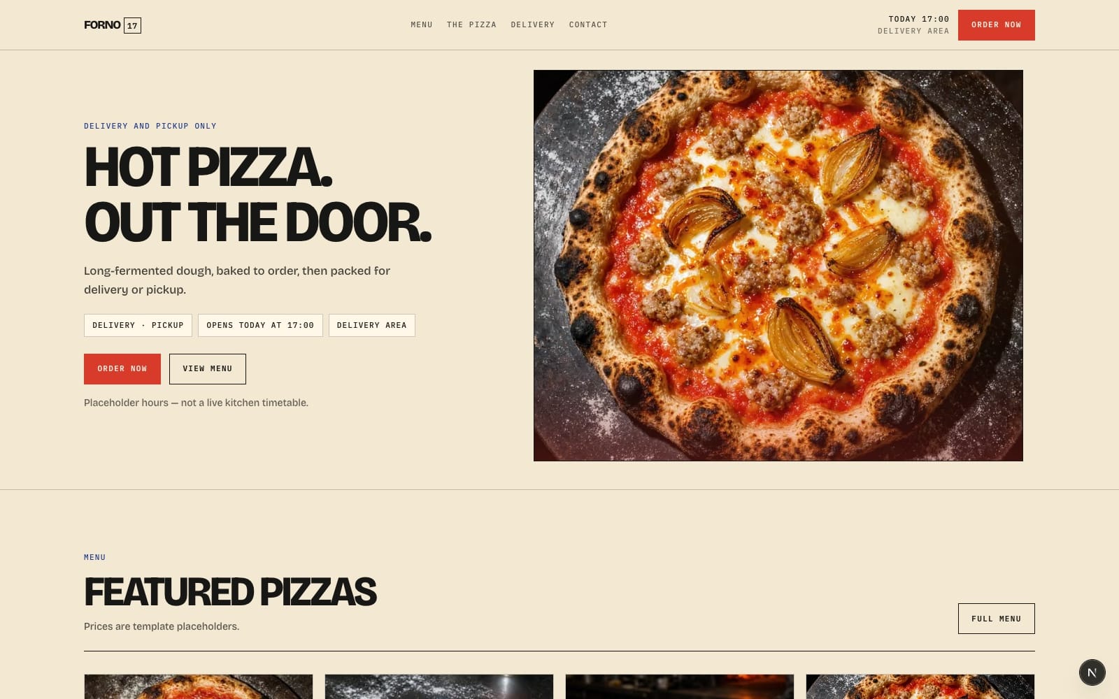 FORNO 17 — Pizzeria per consegna e asporto